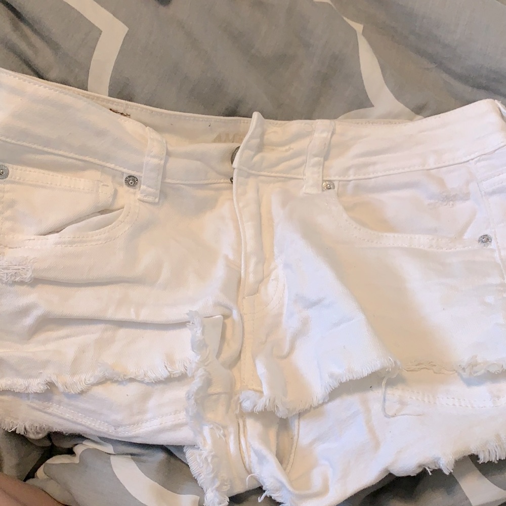 White Jean shorts